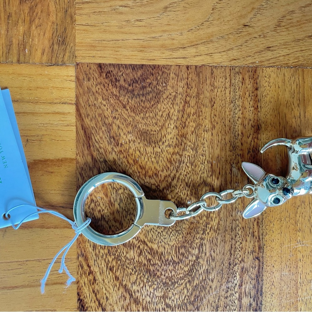 kate spade New York Chihuahua Key Chain and Key Fob Gold NWT - Picture 4 of 5